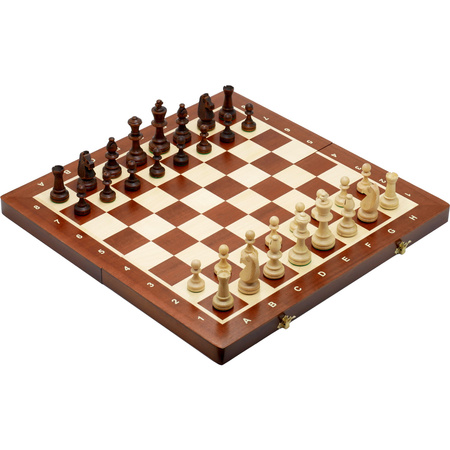 Prezent na Święta - Szachy drewniane 35 cm z grawerem w eleganckim Etui